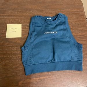 Alphalete Ozone Crop Bra: Atlantic Ocean